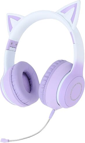 EBTOOLS LED Gaming Headset, 5.3 Wireless Headphones with 7 Color Touch Control Lights, 40mm Stereo Sound, Adjustable Headband, Soft Earpads, with Detachable Mic (Purple) in Saudi Arabia