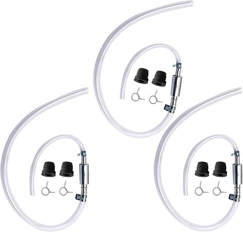 5 Set Brake Bleeder Hose Kit with One Way Check Valve, Universal Brake Bleeding Tool for Motorcycle Car Truck SUV, Includes Rubber Hoses Clamps Dust Caps for Brake Fluid Bleeder System in Saudi Arabia