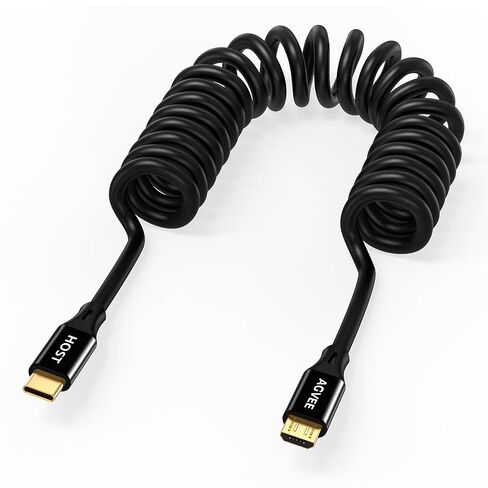 AGVEE 3ft Coiled USB-C to Micro USB Charger Cable [USB-IF Certified] 2A Fast Charging Data Sync Cord for Xbox One PS4 Controller, Kindle, Old Android Phone, Black in Saudi Arabia