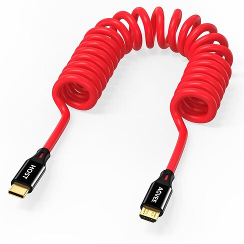 AGVEE 3ft Coiled USB-C to Micro USB Charger Cable [USB-IF Certified] 2A Fast Charging Data Sync Cord for Xbox One PS4 Controller, Kindle, Old Android Phone, Black in Saudi Arabia