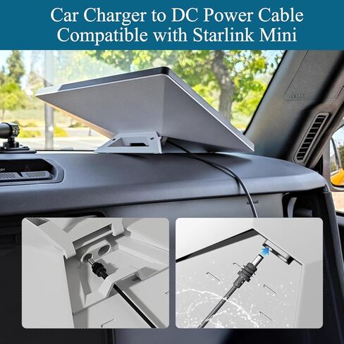 محول سيارة Starlink Mini 12V مع محول تصعيد، كابل طاقة Starlink Mini 12V-24V مدخل 30V 2A ولاعة سجائر 12 فولت، تصميم مقاوم للماء IP67 للشاحنات/RVs/القوارب in Saudi Arabia