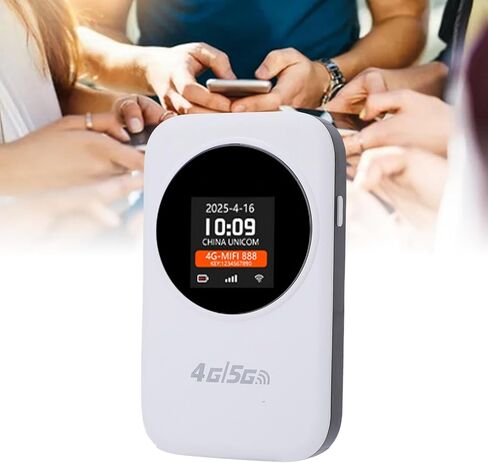 نقطة اتصال متنقلة 4G من GOWENIC، جهاز نقطة اتصال واي فاي محمول مع فتحة بطاقة SIM وعرض الوقت، توصيل ما يصل إلى 10 أجهزة، بطارية 3000 مللي أمبير في الساعة in Saudi Arabia