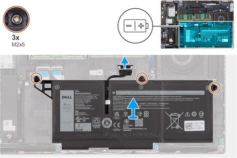 DELL 293F1 11.25V 41Wh 3-Cell Battery For Dell Latitude 5330/5330 2-in-1,Latitude 7330/7330 2-in-1,Latitude 7430/7430 2-in-1,Latitude 7530,Dell Latitude 5430,Latitude 5530 ,Precision 3570 Laptops in Kuwait