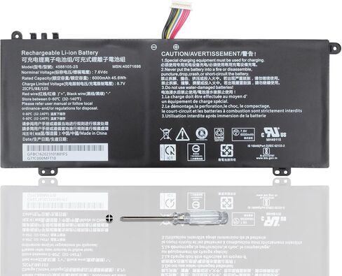 4588105-2S 4588106-2S Laptop Battery for Dynabook Satellite Pro C50-H-108 C50-H-103 C50D-B-115 for Medion Akoya E15403 30027586 30026724 30026726 Series 40071698 40072215 7.6V/45.6Wh/6000mAh in Saudi Arabia
