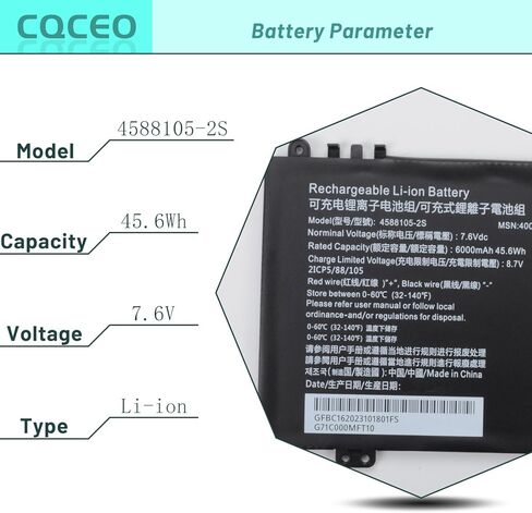 4588105-2S 4588106-2S Laptop Battery for Dynabook Satellite Pro C50-H-108 C50-H-103 C50D-B-115 for Medion Akoya E15403 30027586 30026724 30026726 Series 40071698 40072215 7.6V/45.6Wh/6000mAh in Saudi Arabia