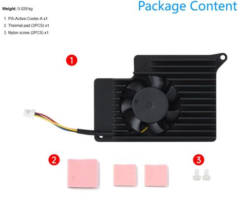 Active Cooler Fan Compatible with Raspberry Pi 5, Aluminium Heatsink, with Thermal Pads @XYGStudy (Pi5-Active-Cooler-A) in Saudi Arabia