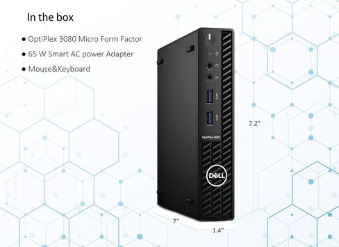 كمبيوتر مكتبي للأعمال Dell 2022 Optiplex 3080 Micro Form Factor Business، Intel Core i5-10500T، ذاكرة الوصول العشوائي 16 جيجابايت، 512 جيجابايت PCIe SSD، Wi-Fi 6، بلوتوث، ماوس ولوحة مفاتيح سلكية، Windows 11 Pro، أسود in Kuwait