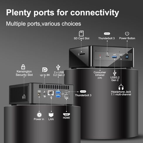 إنتل ميني سطح المكتب | الجيل الحادي عشر من NUC Core i5-1165G7 رباعي النواة | 8 جيجابايت DDR4 | 512 جيجا اس اس دي | ويندوز 11 برو | واي فاي 6 - ثاندربولت 3 - بلوتوث 5 - HDMI 2.0 - RJ-45-5xUSB - DP - أسود in Saudi Arabia