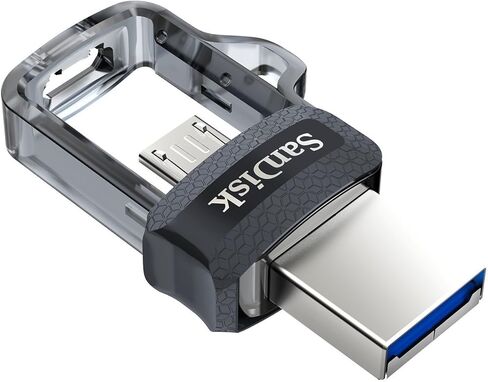 SanDisk Ultra (عبوتان) محرك أقراص مزدوج m3.0 لأجهزة Android وأجهزة الكمبيوتر حزمة محرك أقراص فلاش مع كل شيء ما عدا حبل سترومبولي (64 جيجابايت 2 حزمة) in Kuwait