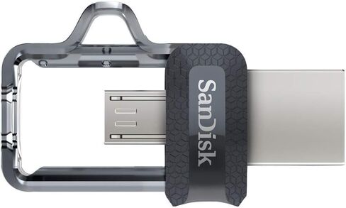 SanDisk Ultra (عبوتان) محرك أقراص مزدوج m3.0 لأجهزة Android وأجهزة الكمبيوتر حزمة محرك أقراص فلاش مع كل شيء ما عدا حبل سترومبولي (64 جيجابايت 2 حزمة) in Kuwait