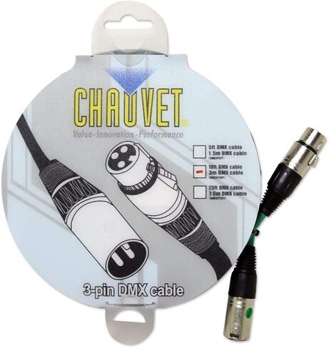 (8) Chauvet DMX3P10FT 10 Foot Male To Female 3 Pin DMX Lighting Cable in Saudi Arabia