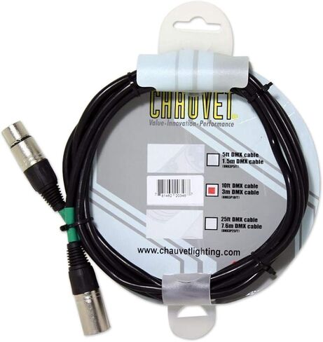 (8) Chauvet DMX3P10FT 10 Foot Male To Female 3 Pin DMX Lighting Cable in Saudi Arabia