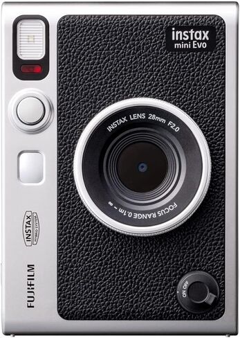 Fujifilm Instax Mini EVO Hybrid Instant Film Camera (Black) (16745183) Bundle with 40 Instant Film Sheets + 32GB Memory Card + Small Padded Case + SD Card Reader + Microfiber Cleaning Cloth (Renewed) in Saudi Arabia