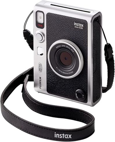 Fujifilm Instax Mini EVO Hybrid Instant Film Camera (Black) (16745183) Bundle with 40 Instant Film Sheets + 32GB Memory Card + Small Padded Case + SD Card Reader + Microfiber Cleaning Cloth (Renewed) in Saudi Arabia