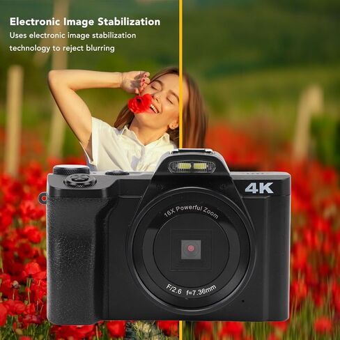 كاميرا رقمية GOWENIC 4K، كاميرا HD 48 ميجابكسل مع شاشة 3.0 بوصة، تكبير 16X، دوران 270 درجة، كاميرا شبكة لمحادثات الفيديو، in Saudi Arabia