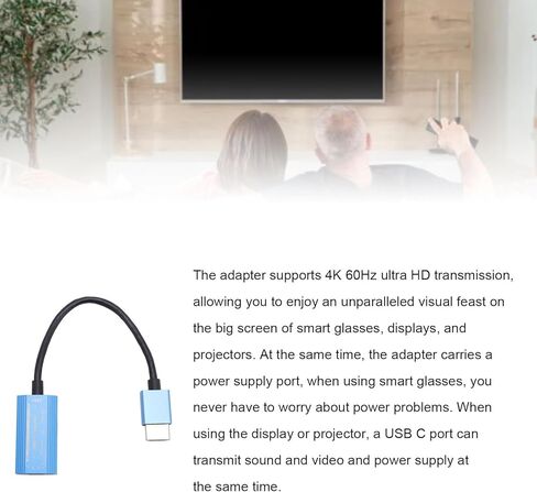 محول HDMI إلى USB C، 4K 60 هرتز HDMI إلى USB C محطات إرساء الكمبيوتر المحمول، محول دونجل فيديو ثنائي الاتجاه، لمحول نظارات Air 2 Pro لـ Air 2s XR AR لأجهزة الكمبيوتر المحمول Switch in Kuwait