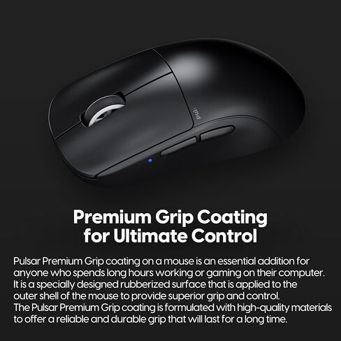 ماوس ألعاب Pulsar Gaming Gears X2 Mini Premium Black اللاسلكي، قبضة فائقة، خفيف الوزن للغاية 1.83 أونصة (52 جم)، متماثل، 2.4 جيجا هرتز 1 مللي ثانية، 26000 نقطة في البوصة، PAW3395 (ميني، لاسلكي، أسود ممتاز) (متجدد) in Kuwait