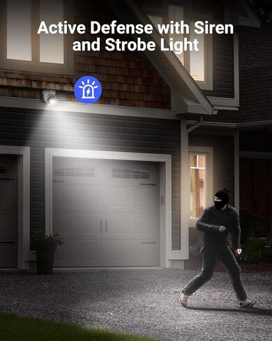 ANNKE AC800 4K Turret POE Camera, Ultra HD Outdoor Security IP Camera with Strobe & Spotlight Alarms, Human/Vehicle Detection, Two-Way Audio, Compatible with Alexa, Up to 256GB MicroSD Card in Saudi Arabia