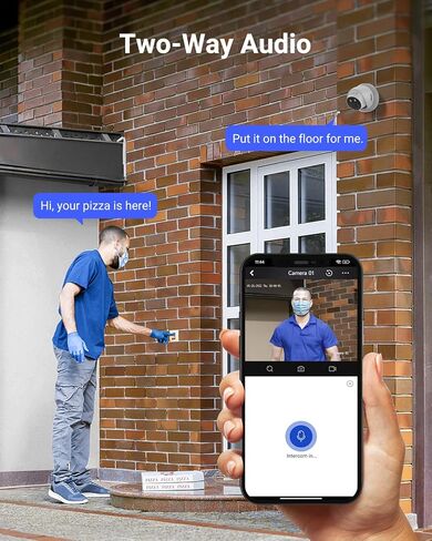 ANNKE AC800 4K Turret POE Camera, Ultra HD Outdoor Security IP Camera with Strobe & Spotlight Alarms, Human/Vehicle Detection, Two-Way Audio, Compatible with Alexa, Up to 256GB MicroSD Card in Saudi Arabia
