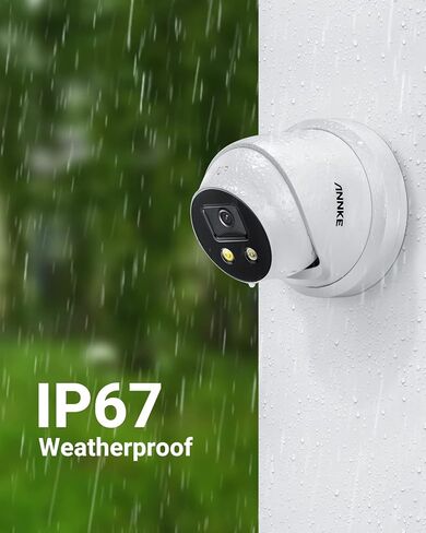 ANNKE AC800 4K Turret POE Camera, Ultra HD Outdoor Security IP Camera with Strobe & Spotlight Alarms, Human/Vehicle Detection, Two-Way Audio, Compatible with Alexa, Up to 256GB MicroSD Card in Saudi Arabia