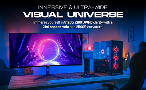 شاشة 40 بوصة فائقة العرض 5K2K | 5120×2160 IPS، 120 هرتز، HDR، سطوع 450 شمعة في المتر المربع، نسبة عرض إلى ارتفاع 21:9، DP 1.4 وHDMI 2.1 | شاشة كبيرة للألعاب والمكتب وتعدد المهام وإنشاء المحتوى in Saudi Arabia