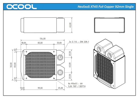 مشعاع مفرد Alphacool NexXxoS XT45 نحاسي كامل 92 مم (14226) in Kuwait