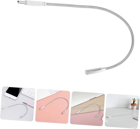 HOMSFOU USB مصباح لوحة المفاتيح ضوء LED مرن للعناية بالعين لأجهزة الكمبيوتر المحمول والكمبيوتر المحمول قابل للتعديل مكتب معدني قابل للتعديل مجموعة من قطعتين للدراسة والعمل in Kuwait