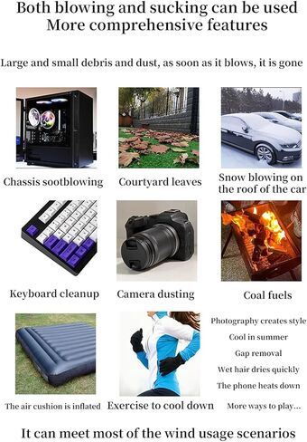 Electric Air Duster, 130000RPM Compressed Air Duster, Rechargeable Cordless Dry Blower can Reusable Can for Computer Keyboard, Outdoors, Car, Home in Saudi Arabia