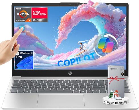 HP 2025 كمبيوتر محمول للأعمال بشاشة لمس 15.6 بوصة، AMD Ryzen 7 7730U (8-Core، Beats i7-1355U)، ذاكرة الوصول العشوائي 32 جيجابايت 1 تيرابايت SSD، لوحة مفاتيح رقمية، مفتاح مساعد، Wi-Fi 6، Windows 11 Pro، مجموعة KB حاصلة على براءة اختراع in Saudi Arabia