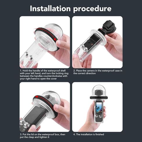 Underwater Protective Case, 40M Waterproof Dive Housing Compatible with OSMO Pocket 3 Action Camera, Default in Saudi Arabia