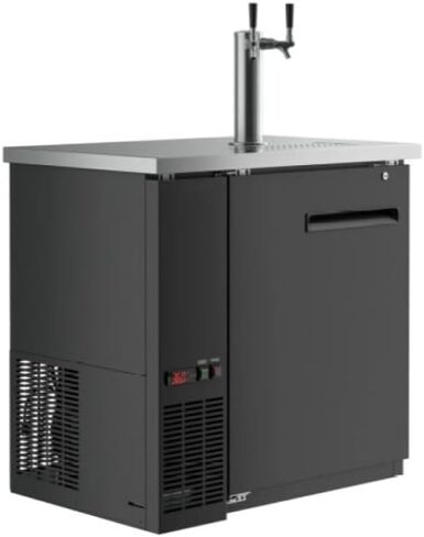 PEAKCOLD 2 Door, 4 Tap Commercial Beer Dispenser - Double Tower Keg Cooler - Kegerator; 60" W in Kuwait