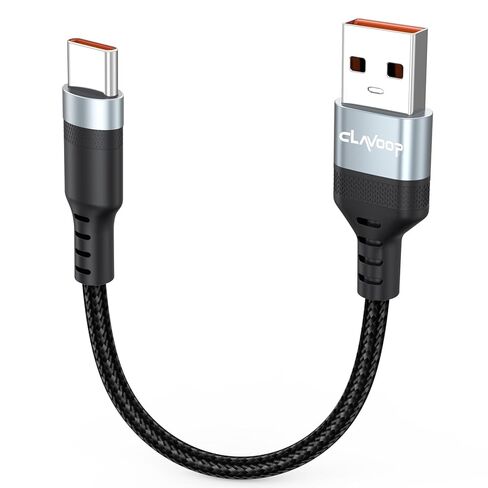 كابل USB A إلى USB C قصير 3 بوصة، سلك شحن سريع 60 وات من النوع C، USBA 2.0 480 ميجابت في الثانية لنقل البيانات المضفر متوافق مع بنك الطاقة للسفر، iphone17/16/15، Galaxy، Pixel، iPod Pro، SSD in Kuwait