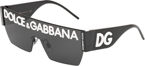 Dolce & Gabbana DG 2233 01/87 Black Metal Square Sunglasses Grey Gradient Lens in Saudi Arabia