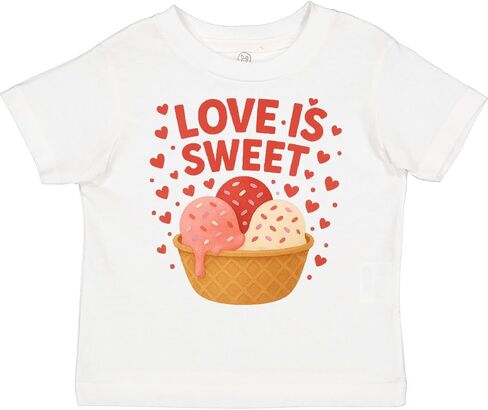 inktastic Love is Sweet Ice Cream Hearts Toddler T-Shirt in Saudi Arabia