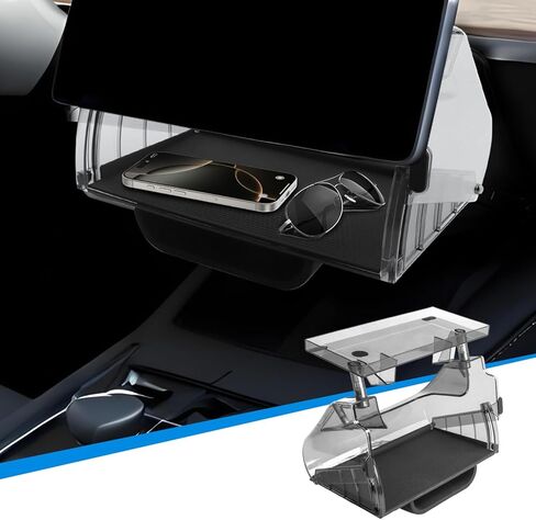 Under Screen Storage Box Designed for Tesla Model Y 2019~2024, Model Y Juniper 2025+, Model 3 2017-2023, Model 3 Highland 2024+, [Hidden Design] Center Console Organizer Tray Accessories in Saudi Arabia