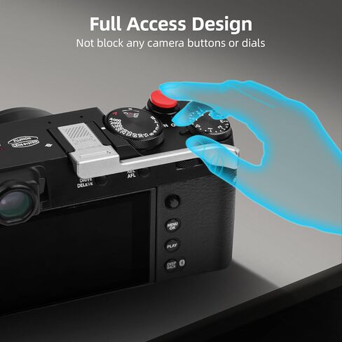 غطاء الحذاء الساخن المعدني بمقبض الإبهام مع زر الغالق لملحقات فوجي FUJIFILM X100VI / X100V (أسود) in Kuwait
