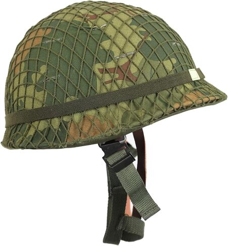 WW2 الحرب العالمية الثانية حرب فيتنام عصر الولايات المتحدة M1 خوذة قتالية مع غطاء ميتشل 1959 مؤرخة الاستنساخ in Kuwait