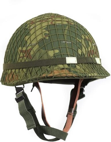 WW2 الحرب العالمية الثانية حرب فيتنام عصر الولايات المتحدة M1 خوذة قتالية مع غطاء ميتشل 1959 مؤرخة الاستنساخ in Kuwait