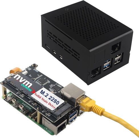 ZDE ZP593 PCIe to 2.5G Ethernet Port PCIe to M.2 Key-M NVMe SSD HAT Expansion Board 2.5GB 2.5GBE with ZC506 Aluminum Case for Raspberry Pi 5 2GB 4GB 8GB 16GB in Saudi Arabia