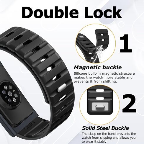 حزام بديل متوافق مع Amazfit Helio Strap/CMF Watch 3 Pro، حزام سيليكون ناعم مسامي، سوار ساعة رياضي مقاوم للماء، سوار معصم بإبزيم مغناطيسي متين سريع الفك in Kuwait