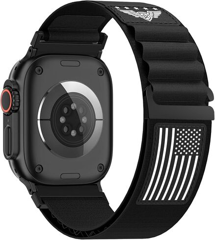 أحزمة نايلون بحلقة جبال الألب في انتظار الحصول على براءة اختراع متوافقة مع Apple Watch Ultra 3 2 1 Band Men 49mm 46mm 45mm 44mm 42mm، حزام رياضي من النايلون على شكل نجمة لسلسلة iWatch SE 11 10 9 8 7 6 5 4 3 in Kuwait
