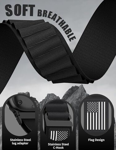 أحزمة نايلون بحلقة جبال الألب في انتظار الحصول على براءة اختراع متوافقة مع Apple Watch Ultra 3 2 1 Band Men 49mm 46mm 45mm 44mm 42mm، حزام رياضي من النايلون على شكل نجمة لسلسلة iWatch SE 11 10 9 8 7 6 5 4 3 in Kuwait