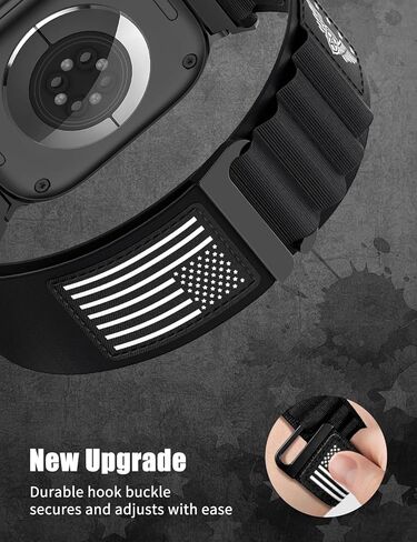 أحزمة نايلون بحلقة جبال الألب في انتظار الحصول على براءة اختراع متوافقة مع Apple Watch Ultra 3 2 1 Band Men 49mm 46mm 45mm 44mm 42mm، حزام رياضي من النايلون على شكل نجمة لسلسلة iWatch SE 11 10 9 8 7 6 5 4 3 in Kuwait