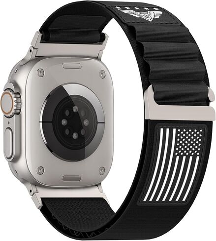 أحزمة نايلون بحلقة جبال الألب في انتظار الحصول على براءة اختراع متوافقة مع Apple Watch Ultra 3 2 1 Band Men 49mm 46mm 45mm 44mm 42mm، حزام رياضي من النايلون على شكل نجمة لسلسلة iWatch SE 11 10 9 8 7 6 5 4 3 in Kuwait