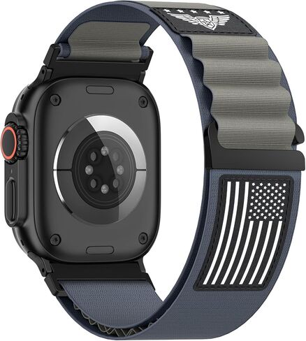 أحزمة نايلون بحلقة جبال الألب في انتظار الحصول على براءة اختراع متوافقة مع Apple Watch Ultra 3 2 1 Band Men 49mm 46mm 45mm 44mm 42mm، حزام رياضي من النايلون على شكل نجمة لسلسلة iWatch SE 11 10 9 8 7 6 5 4 3 in Kuwait