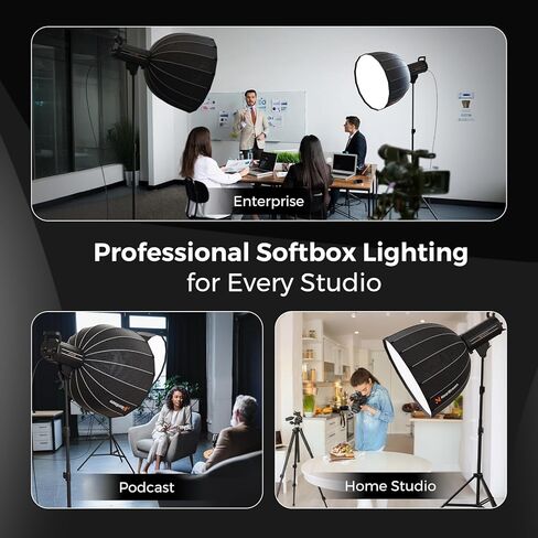 مجموعة إضاءة NearStream 100W Softbox مع حامل ثلاثي الأرجل، حامل قابل للتعديل 110 بوصة، Softbox 27.6 بوصة، ضوء استوديو LED قابل للتعتيم 2700K–6500K، CRI 97+، التحكم عن بعد والتحكم في التطبيقات للبث المباشر وتسجيل الفيديو in Saudi Arabia