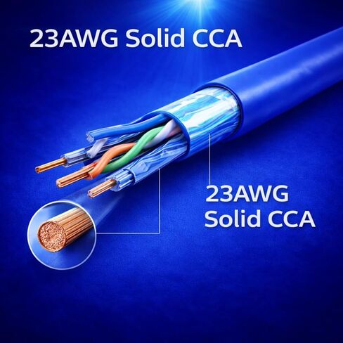 | كابل إيثرنت Cat5e بطول 1000 قدم (305 متر) - 23AWG Solid CCA UTP، كابل شبكة LAN خارجي 550 ميجاهرتز لجهاز التوجيه والمحول والألعاب ولوحة التصحيح وكاميرا IP وPoE - صندوق السحب in Kuwait