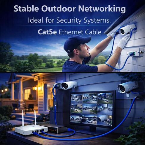 | كابل إيثرنت Cat5e بطول 1000 قدم (305 متر) - 23AWG Solid CCA UTP، كابل شبكة LAN خارجي 550 ميجاهرتز لجهاز التوجيه والمحول والألعاب ولوحة التصحيح وكاميرا IP وPoE - صندوق السحب in Kuwait