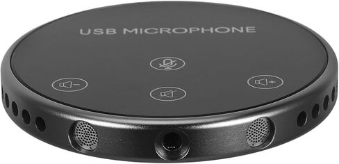 ميكروفون NUOBESTY USB متعدد الاتجاهات بزاوية 360 درجة، ميكروفون سطح المكتب المحمول للمكالمات الجماعية ومؤتمرات الفيديو، ملحق كمبيوتر USB أسود متوافق مع نظام التشغيل Windows in Kuwait