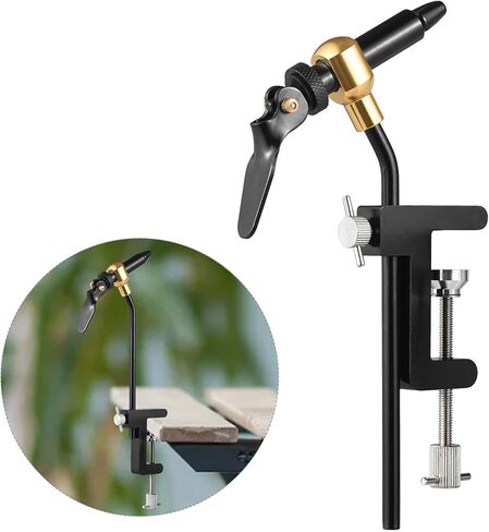 doorslay Fly Tying Tools Kit 8PCS with Fly Tying Vise All Purpose Scissors All Purpose Bobbin Hair Trimmer Hackle Plier Bodkin Hair Stacker Bobbin Threader Plastic Box in Saudi Arabia